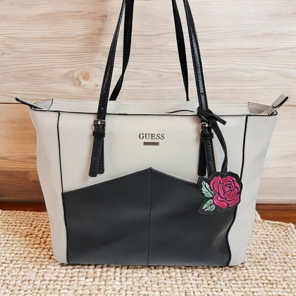 Guess Color Block Shoulder / Tote Bag - Picture 1 of 10